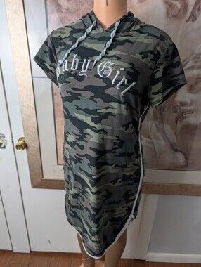 J for Justify "Baby Girl" camouflage hooded dress Size 1x